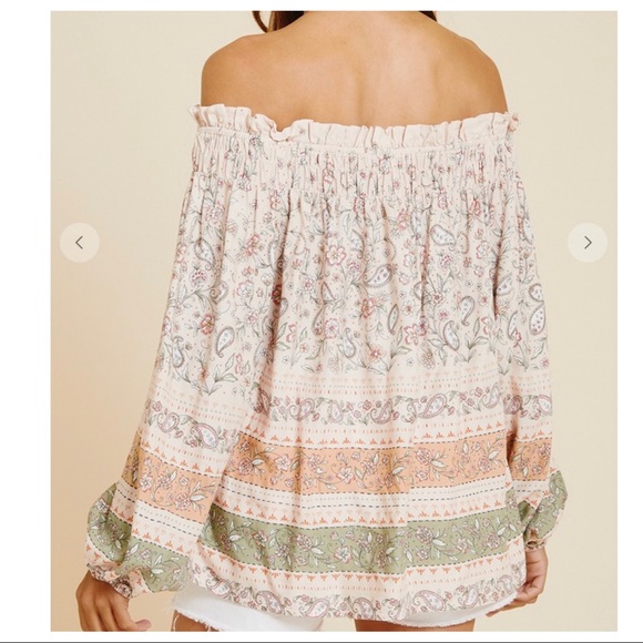 Pauline Boho Smocked Off The Shoulder Top - Picture 6 of 8
